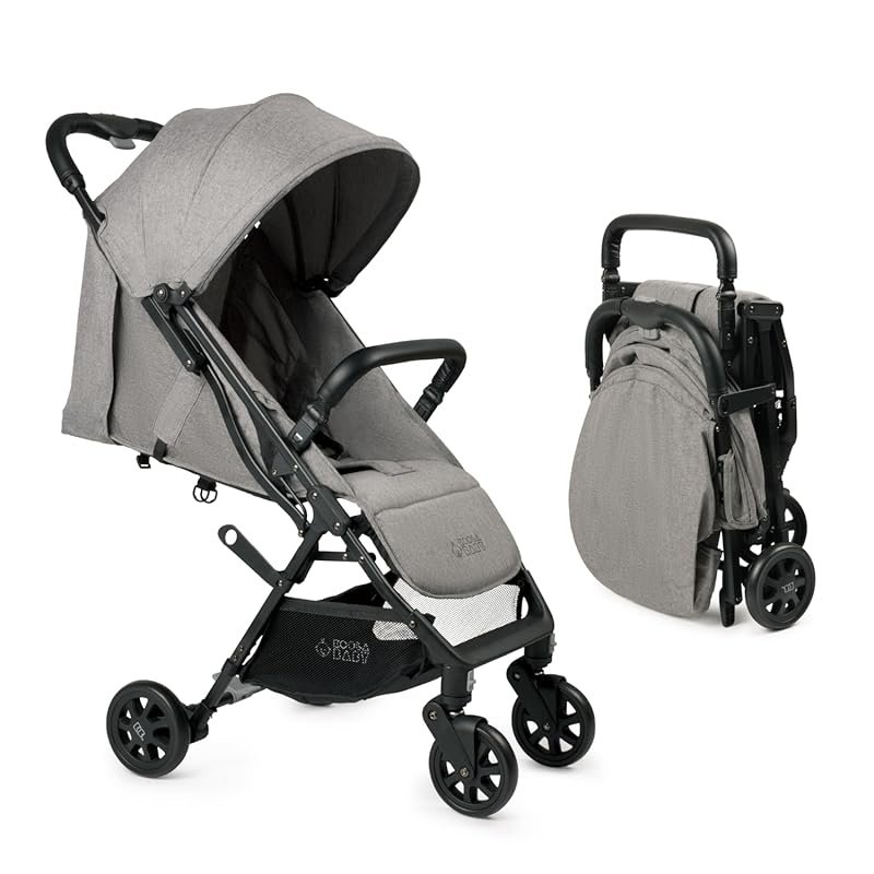 A Lightweight Travel Stroller with Easy One-Hand Fold Canopy and Stora