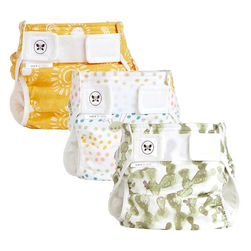 Honest Hybrid medium cotton muslin cloth diaper covers with pocket sli
