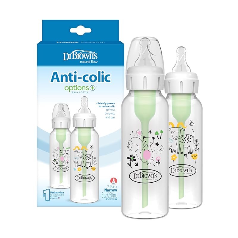 Dr. Brown's Natural Flow Anti-Colic Narrow 8 oz BPA-Free Bottles Goat 