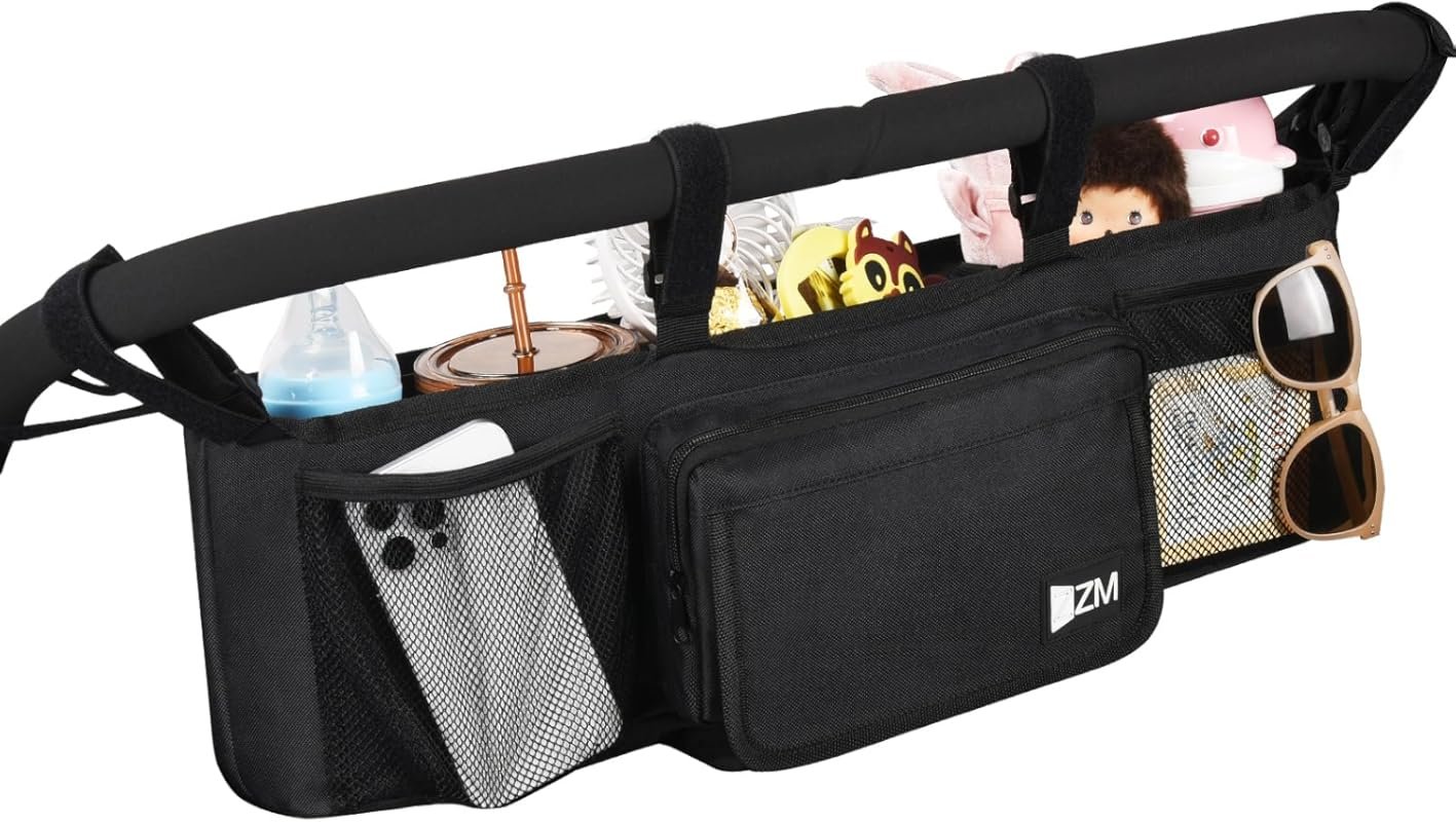 ZZM Double Stroller Organizer with Cooler Pockets for Bob Duallie and 