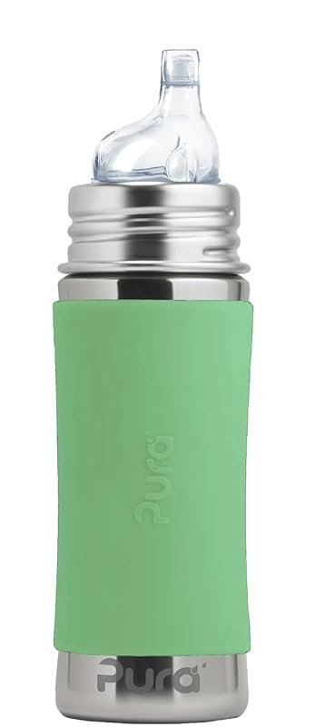 Pura Kiki 11 oz Stainless Steel Sippy Cup with Silicone Sleeve and XL 