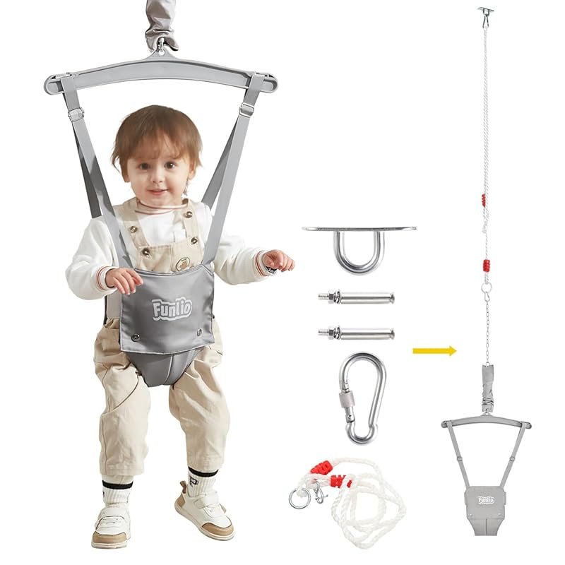 FUNLIO Doorway Baby Jumper with Ceiling Hook and Adjustable Chain for 
