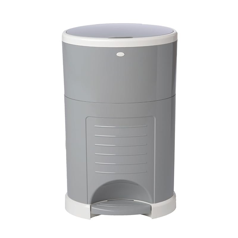 Diaper Dekor Plus Hands-Free Diaper Pail, gray, quick bag change, odor