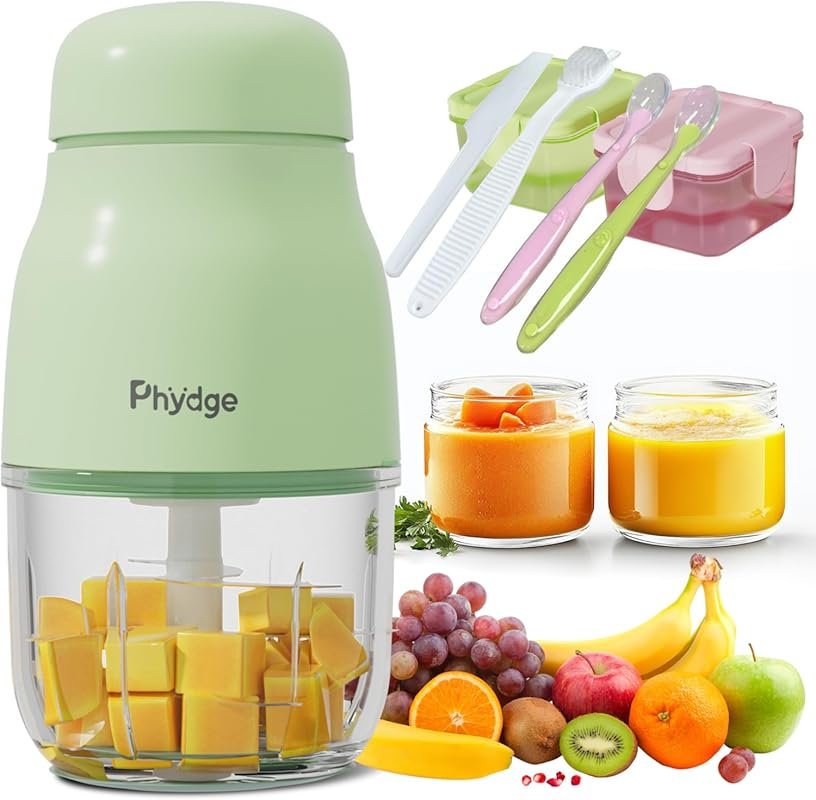 Phydge Baby Food Maker with Included Food Containers and Silicone Spoo
