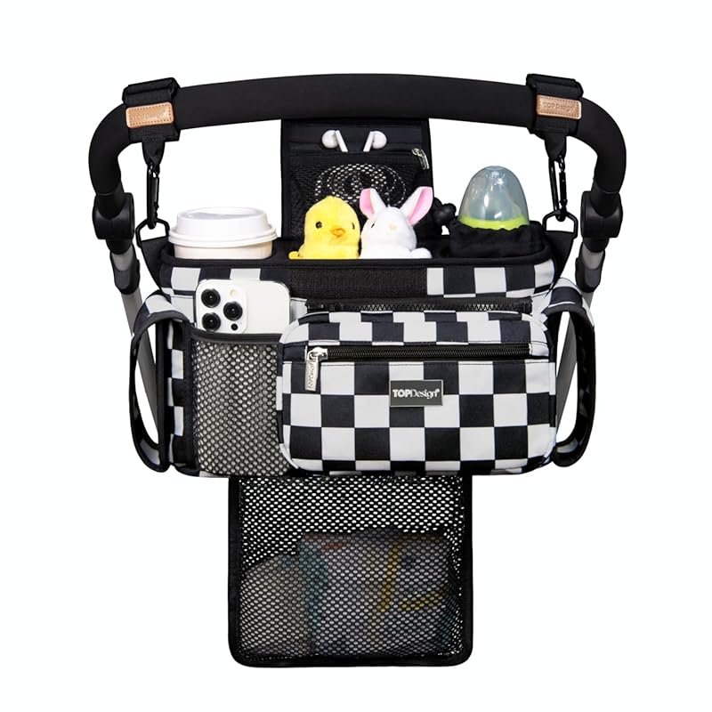 TOPDesign Universal Baby Stroller Organizer with Detachable Mesh Bag a