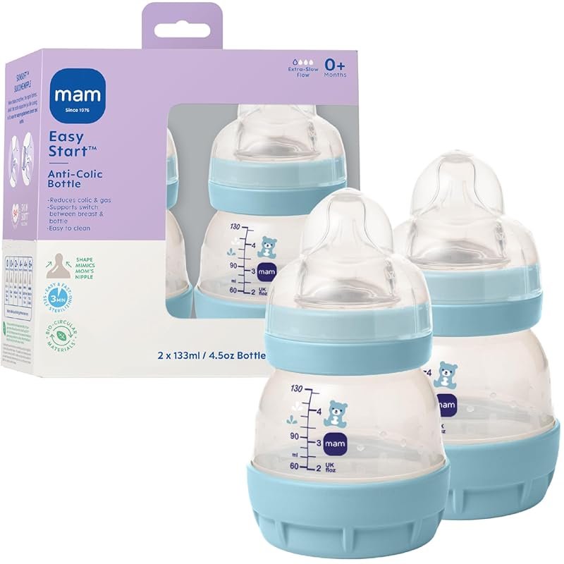 MAM Easy Start Anti Colic Baby Bottle Extra Slow Flow Silicone Nipple