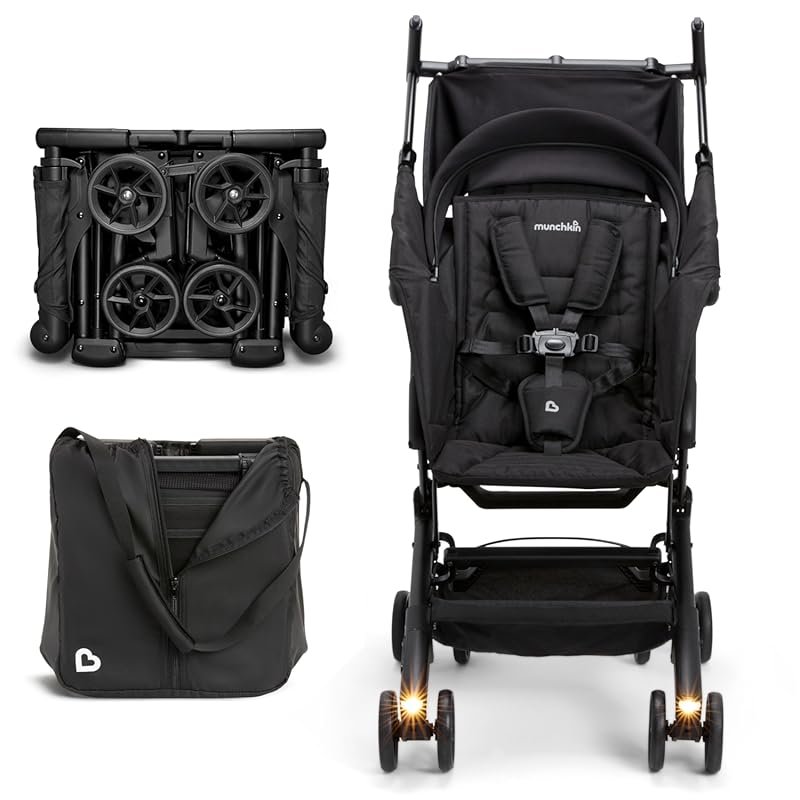 Munchkin Night Owl Lightweight Travel Stroller with Wheel Lights and U