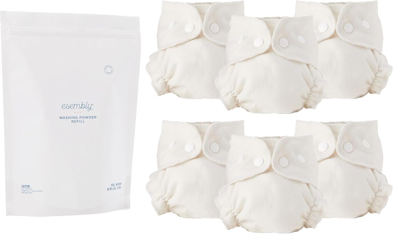 Esembly Bundle: 6 lb Cloth Diaper Detergent Refill and Six-Pack Cloth 