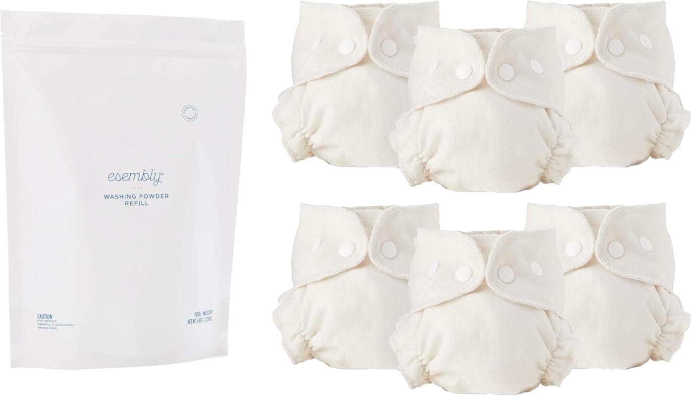Esembly Bundle: 6 lb Cloth Diaper Detergent Refill and Six-Pack Cloth 
