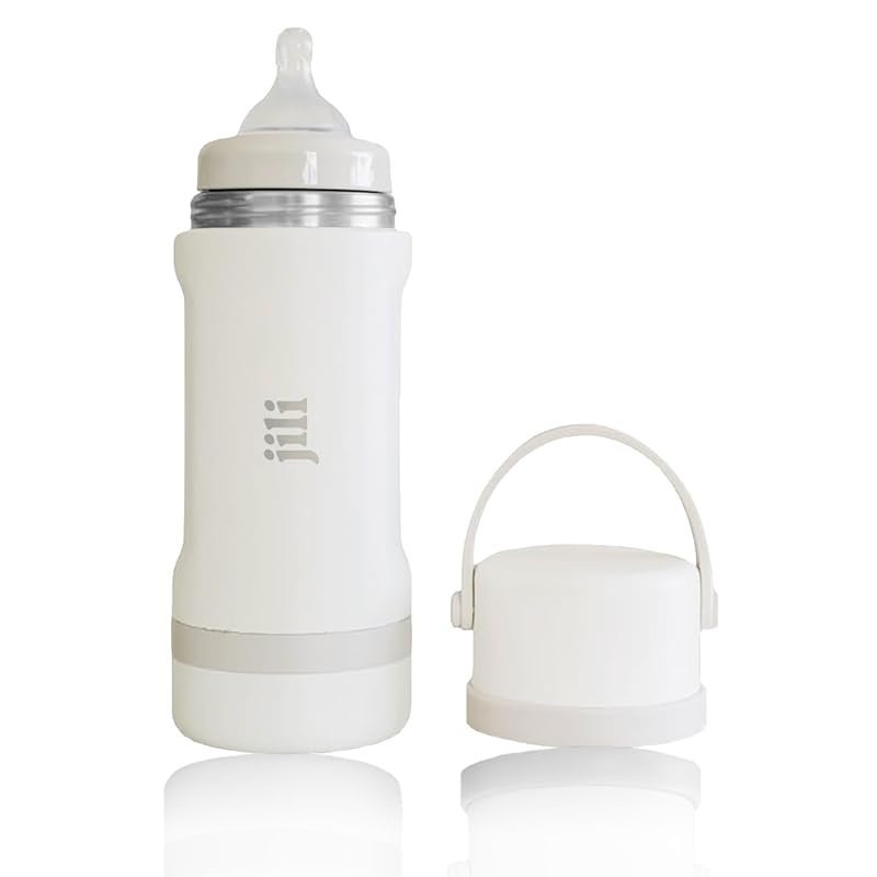 Jili insulated stainless steel baby bottle with formula container, ant