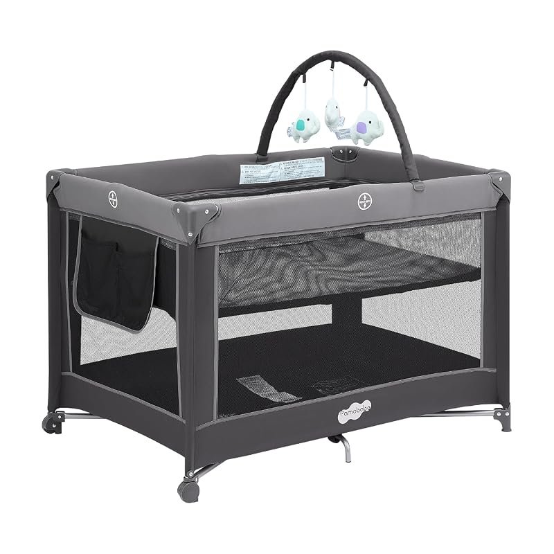 Pamo Babe Portable Playpen: Foldable Playard and Crib for Baby and Tod