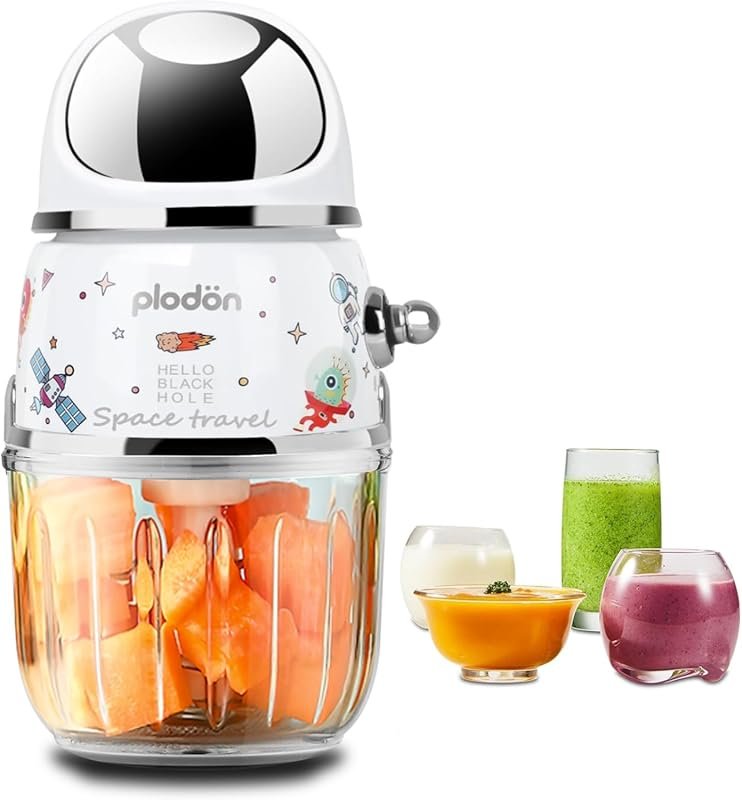 Plodon Mini Baby Food Maker with 1.2 Cup Glass Bowl and 6 Blades for P