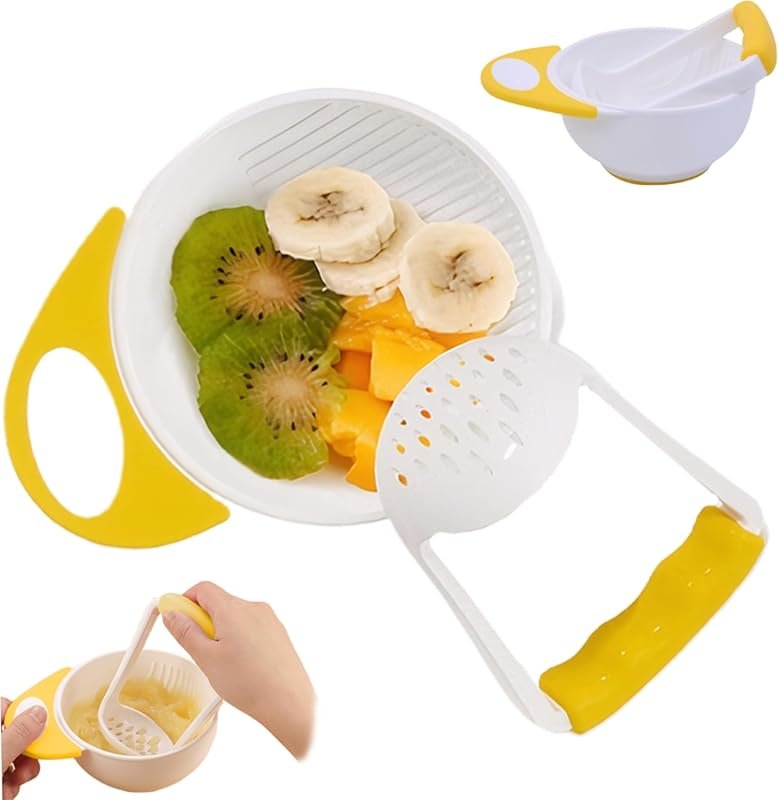 Large Capacity Baby Food Maker with Handle, Masher, and Bowl, Food Gra