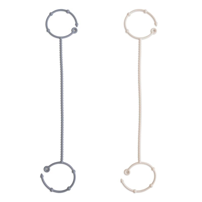 Mushie Adjustable Silicone Toy Straps 2-Pack for Travel, Stroller, and