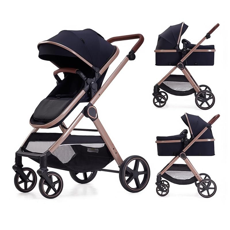 Lortsybab 2 in 1 Baby Stroller, Newborn Infant Toddler Convertible Bas