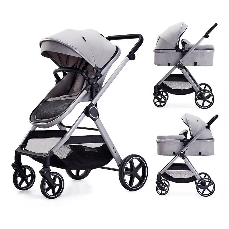 Lortsybab 2 in 1 Baby Stroller, Newborn Infant Toddler Convertible Pra