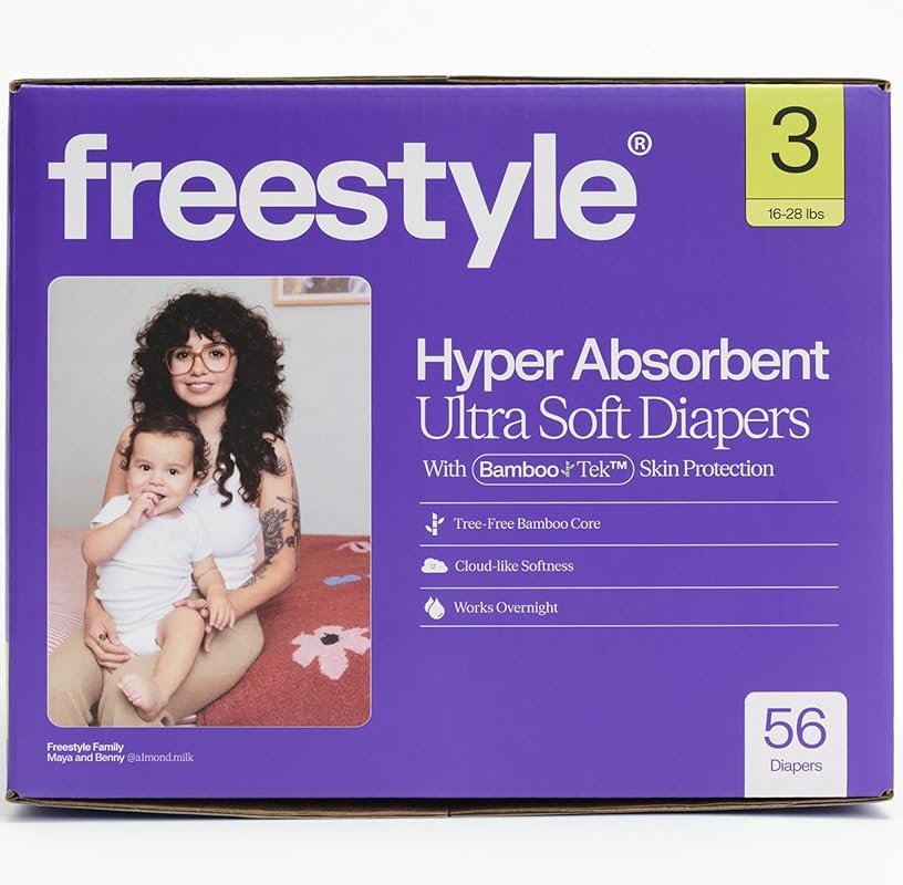Freestyle BambooTek Diapers –  Hyper Absorbent & Non-Toxic – Disposabl