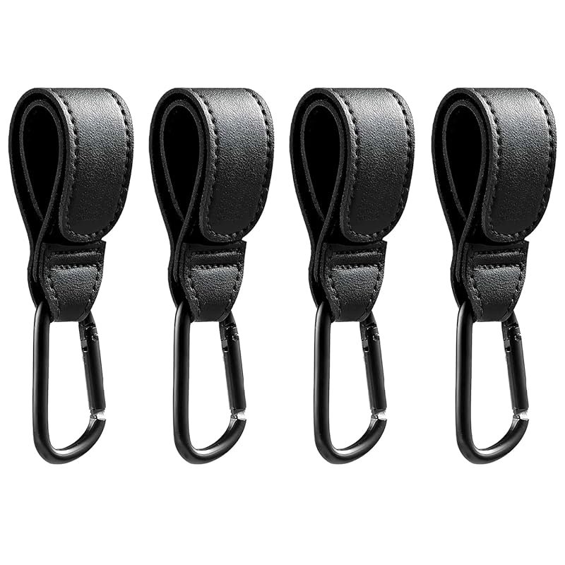 Leather and Metal Stroller Hooks for Strollers Walkers Wheelchairs and