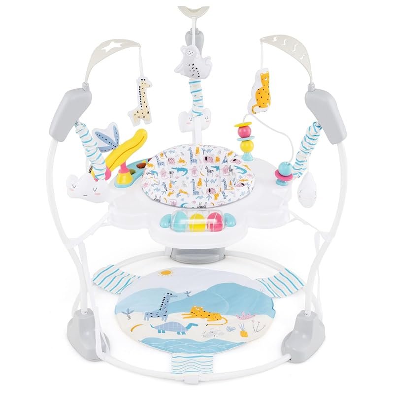 INFANS 3-in-1 Baby Activity Center Jumper and Bouncer with Lights and 
