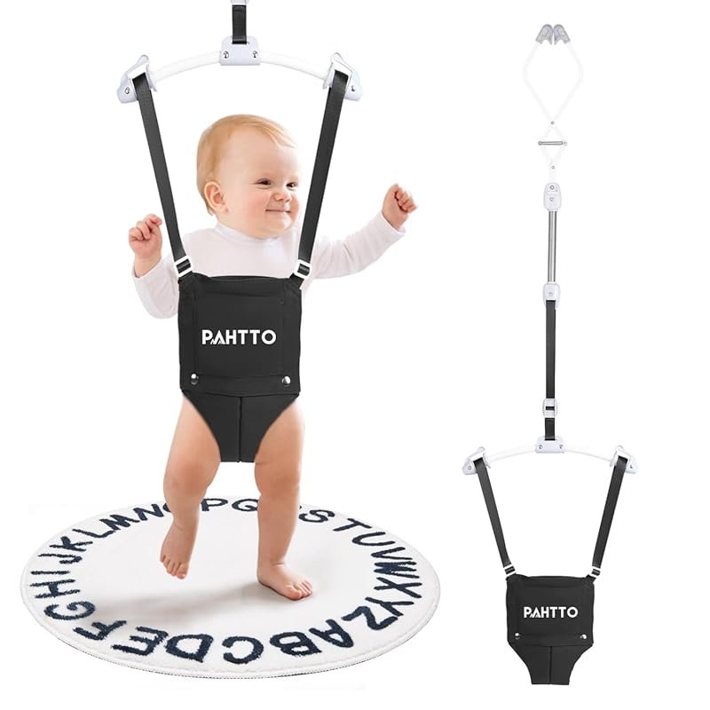 Portable Baby Door Jumper with Soft Rug and Adjustable Height for Safe