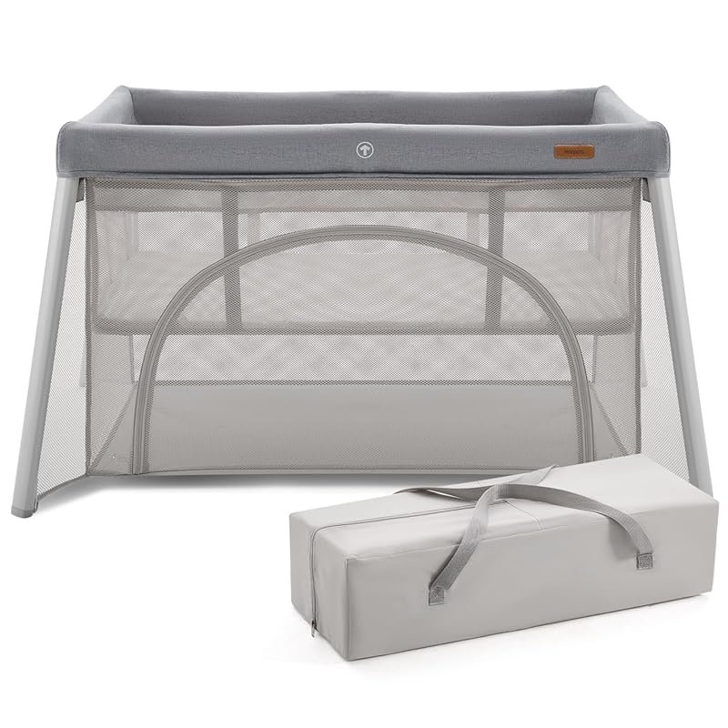 HARPPA Travel Crib with Comfy Pad, Lightweight Foldable Crib No Assemb