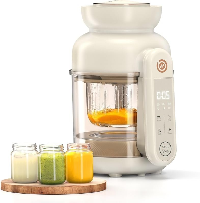 BabyNutri Auto Baby Food Maker with Glass Bowl, Steamer, and Blender f
