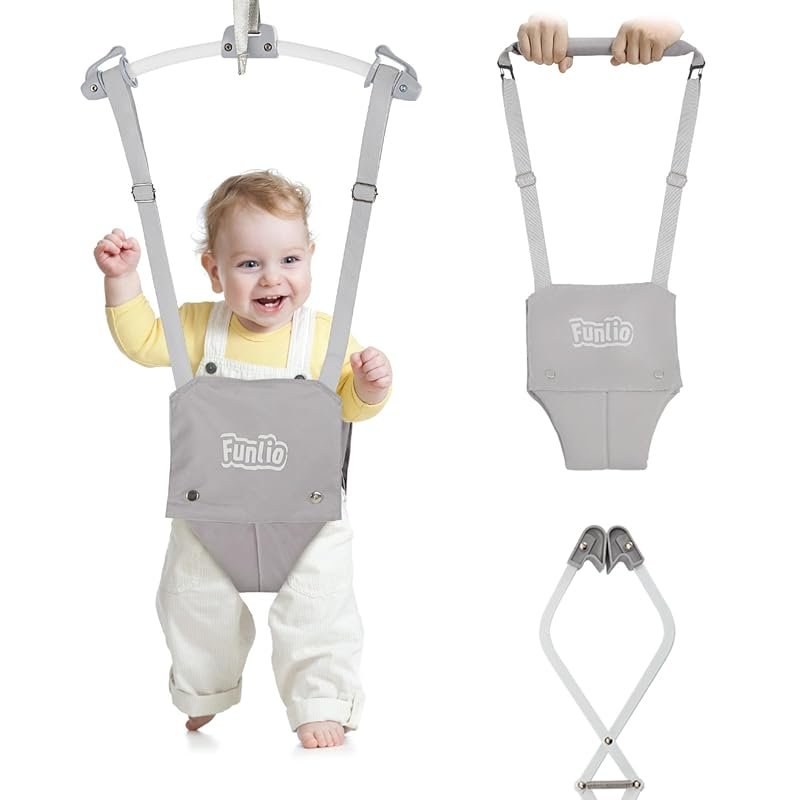 FUNLIO 2 in 1 Baby Door Jumper with Door Clamp, Baby Walking Harness f