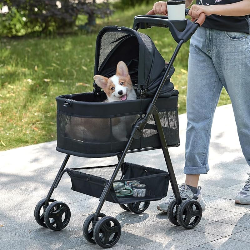 Zoosky 3 in 1 Pet Stroller with Removable Carrier, Folding Stroller fo