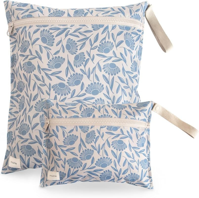 mushie Water-Resistant Wet Bags, Large and Small Cloth Diaper Wet Bag 