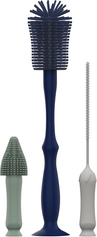 Dr. Brown's silicone brush set with bottle, spout and straw brushes, B