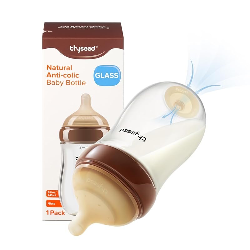 8 oz Breastlike Anti Colic Baby Bottle for Newborns Mimics Breastfeedi