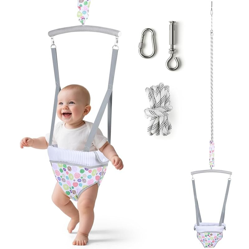 Slevoo Baby Jumper, with Ceiling Hook, Quick-Entry and Space-Saving Po