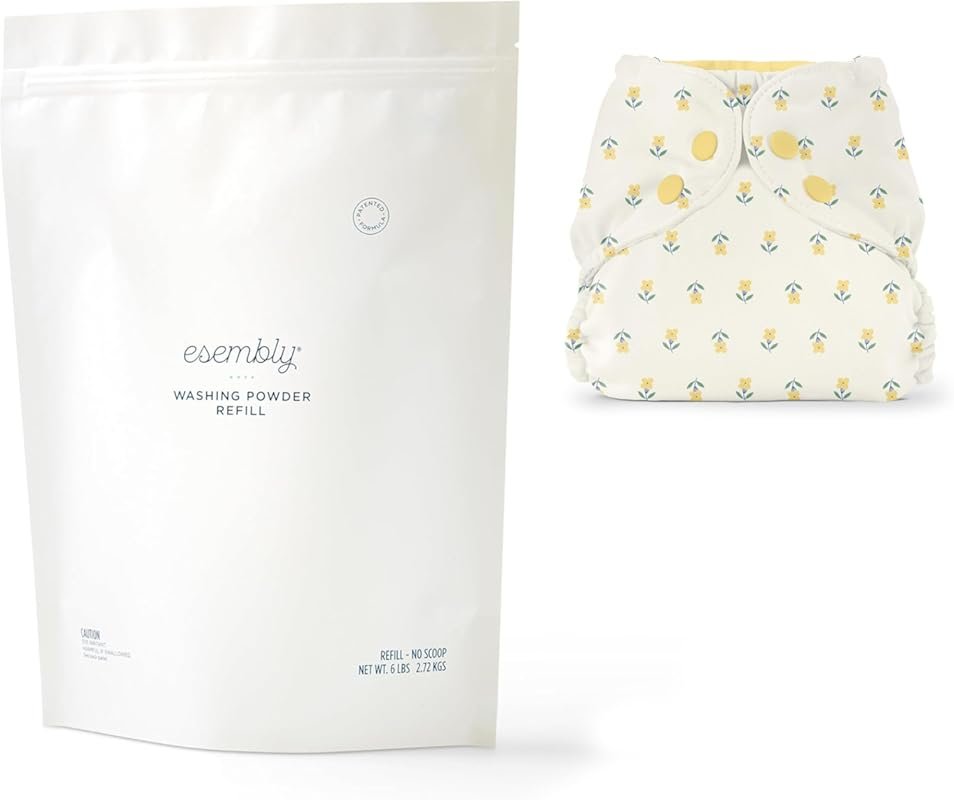 Esembly bundle: 6 lb washing powder refill and waterproof cloth diaper