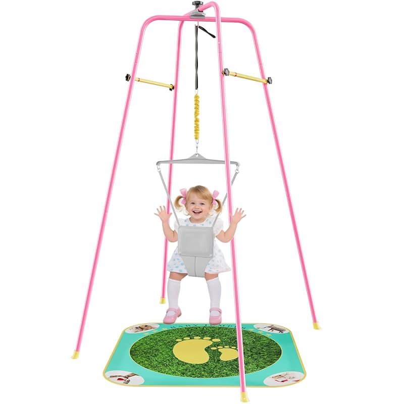 EL&IT·Wings Baby Jumper with Stand, Height-Adjustable Baby Jumpers and