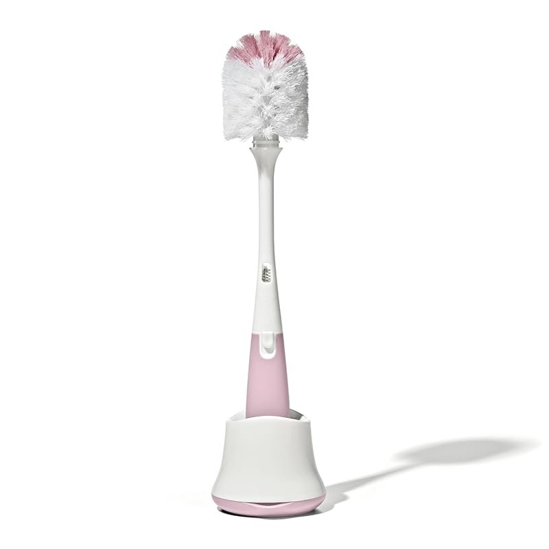 OXO Tot bottle brush with stand Blossom soft bristles ergonomic handle