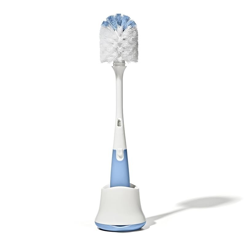 OXO Tot bottle brush with stand, Dusk color best baby bottle brush