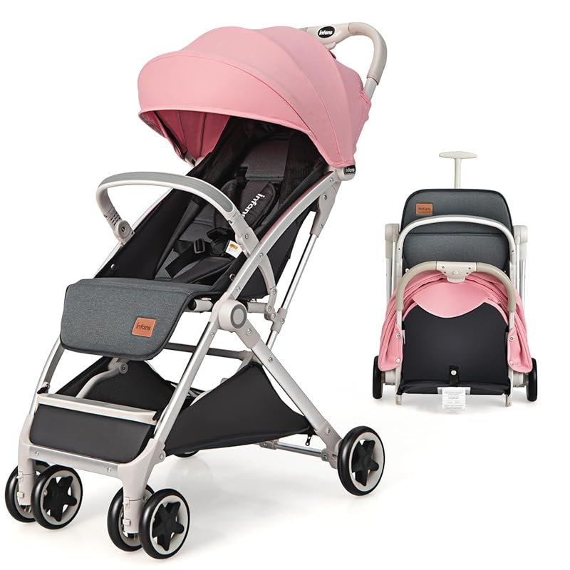 INFANS Lightweight Baby Stroller with One-Hand Fold and Canopy for Inf