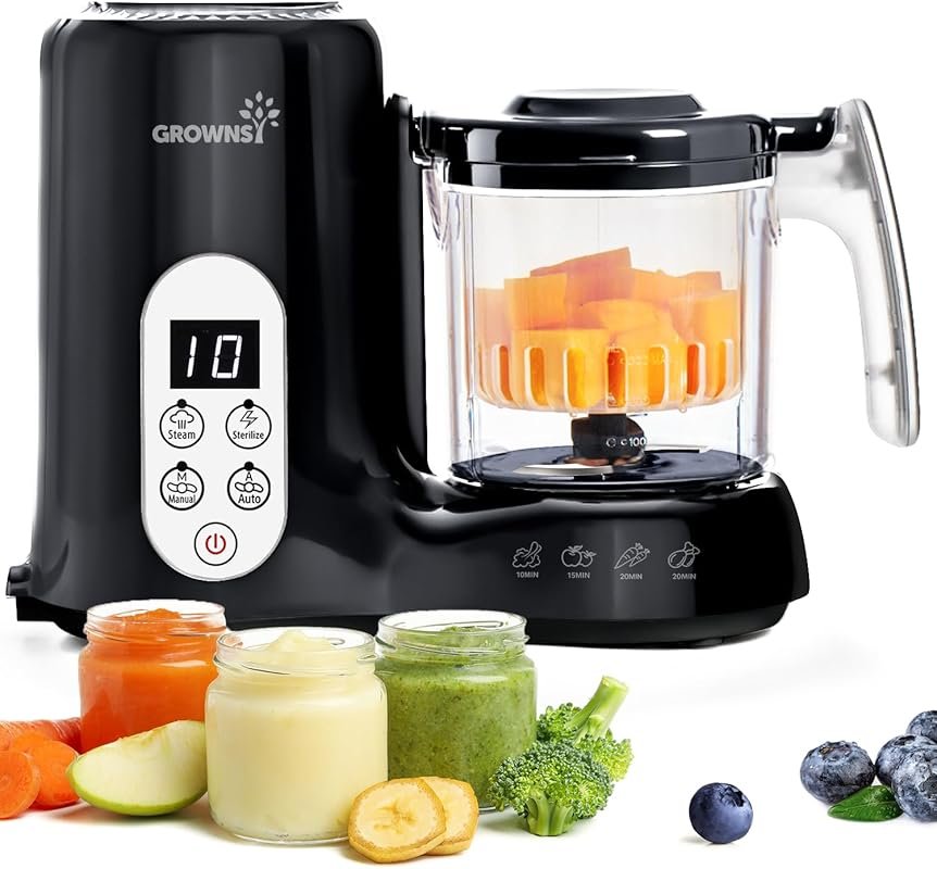 Grownsy Baby Food Maker with Steam Basket Processor and Blender for Au